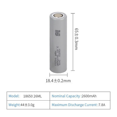 2000mAh 円筒型リチウムイオン電池 MSDS 低温電池
