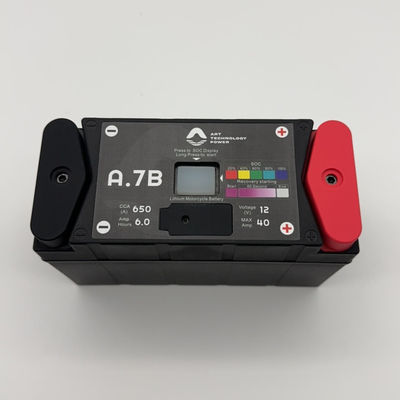 ブラック LiFePO4 12V モーターサイクルのスタートバッテリー A7BS 650 ピーク CCA