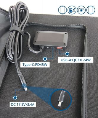 軽量 60W 折りたたむ太陽光パネル UN38.3 折りたたむ太陽光モバイル充電器