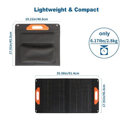 シングルクリスタル折り畳み太陽光パネル 30W*2PCS 太陽光発電機