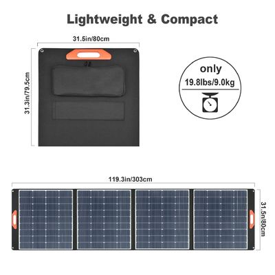 400Wプロフェッショナルソーラーパネル充電器 USB付き折りたたむポータブルソーラーパネル