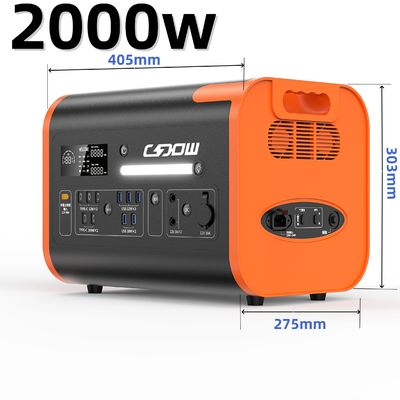 全ソケット型 2000W エネルギー貯蔵 携帯発電機 USB充電と太陽光発電