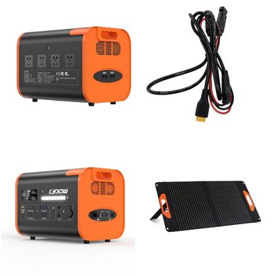 オレンジ 黒 2000W 太陽光発電機 バッテリー付き