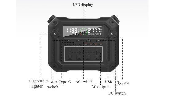 3600W 純正弦波 携帯電源 LiFePO4 太陽エネルギー貯蔵 BMS バッテリー供給