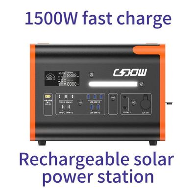 持ち運び可能な再充電可能な太陽光発電所 2200W 屋外用 LiFePO4 バッテリー発電機