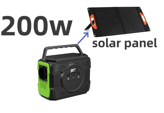 200W AC アウトプットソーラーパネル充電とLEDライトの屋外モバイル発電所