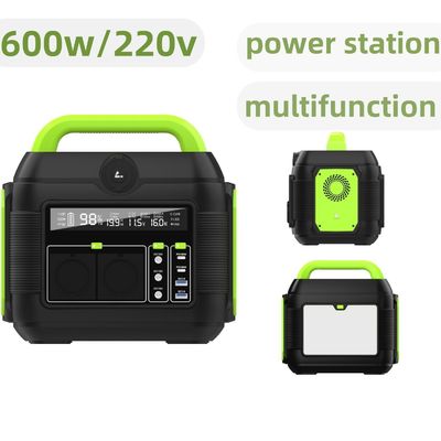 Un ACソケット 600W 再充電可能照明 携帯モバイル発電所 太陽光発電機