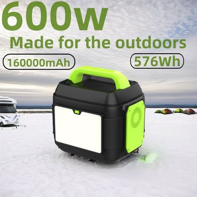 プロのポータブルソーラー発電機 600W 576Wh / 14.4V / 40Ah / 160000mAh