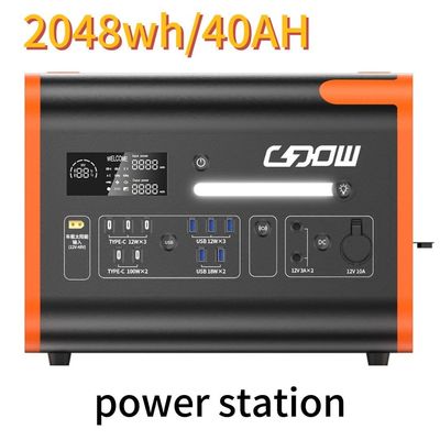 AC 純正弦波 2200W/2048wh 家庭用露天キャンプ旅行用のポータブル発電所