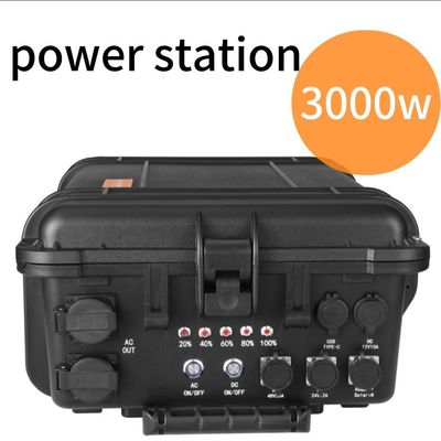 黒色 多機能 3000W 3000wh 携帯型太陽光発電所 屋外緊急用