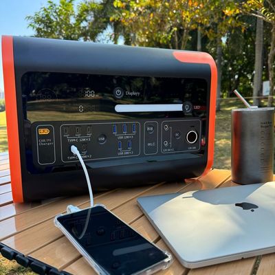 オレンジ 黒 2200W/2048wh AC 純正弦波 太陽光発電所 キャンプ用