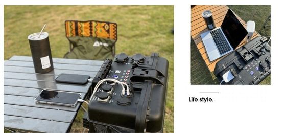 AC出力電流 15A Max 6000W 旅行 キャンプ 緊急用 屋外USB充電器