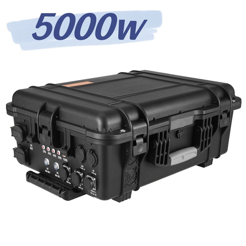 220V 屋外キャンプ LiFePO4 5000W 大容量 輪の電車付き 携帯電源
