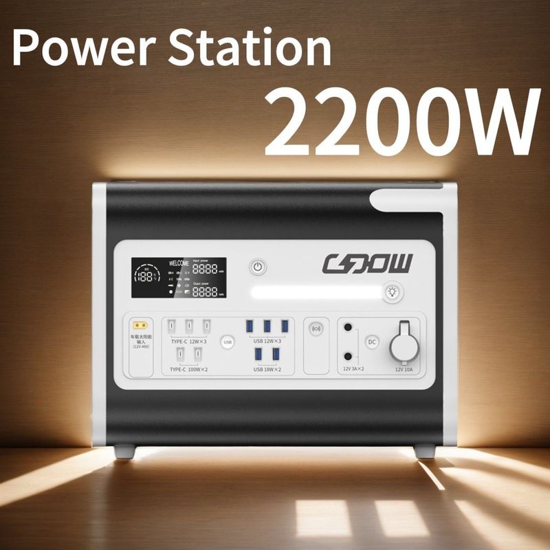 2000W 2200W ブラック サイレント型 ガス発電機 発電所 キャンプ用電源バンク