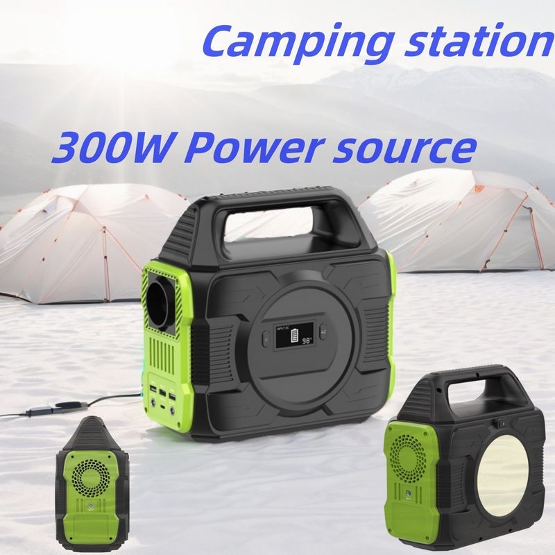 300W アウトドア リチウム バッテリー パック 再充電可能な太陽光発電機 AC DC Type-C バッテリー バックアップ パワー 非常 携帯 太陽光発電所