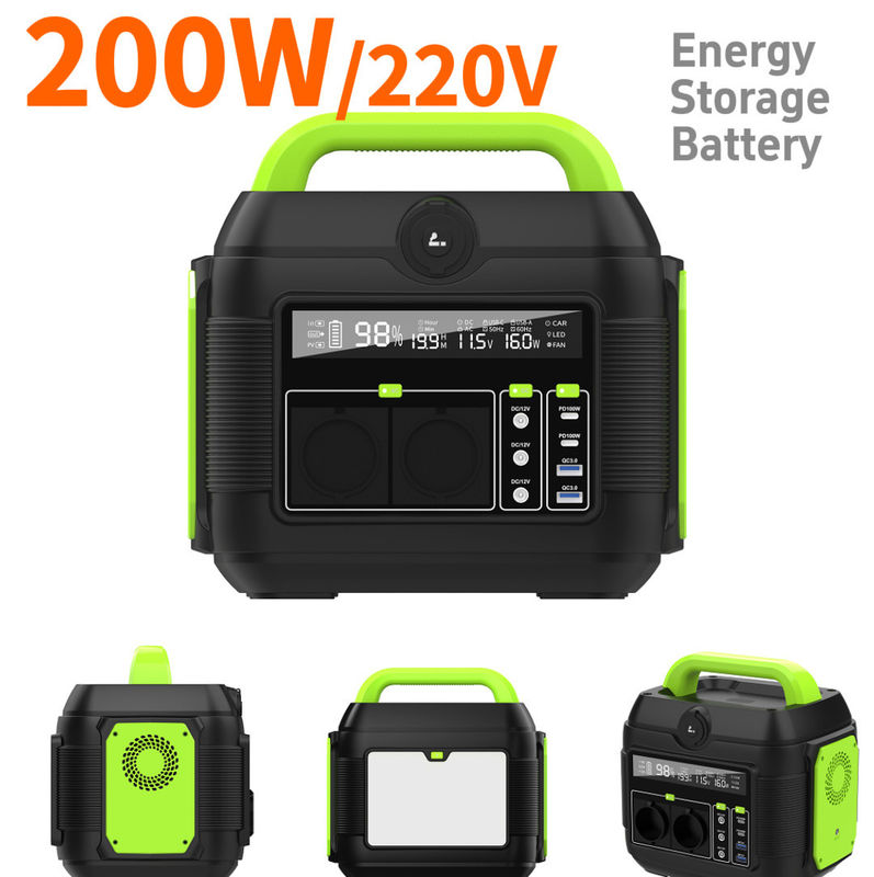 DC1 2 出力 12V-16.8V/6A 200W ポータブル発電所 キャンプ用太陽光発電機