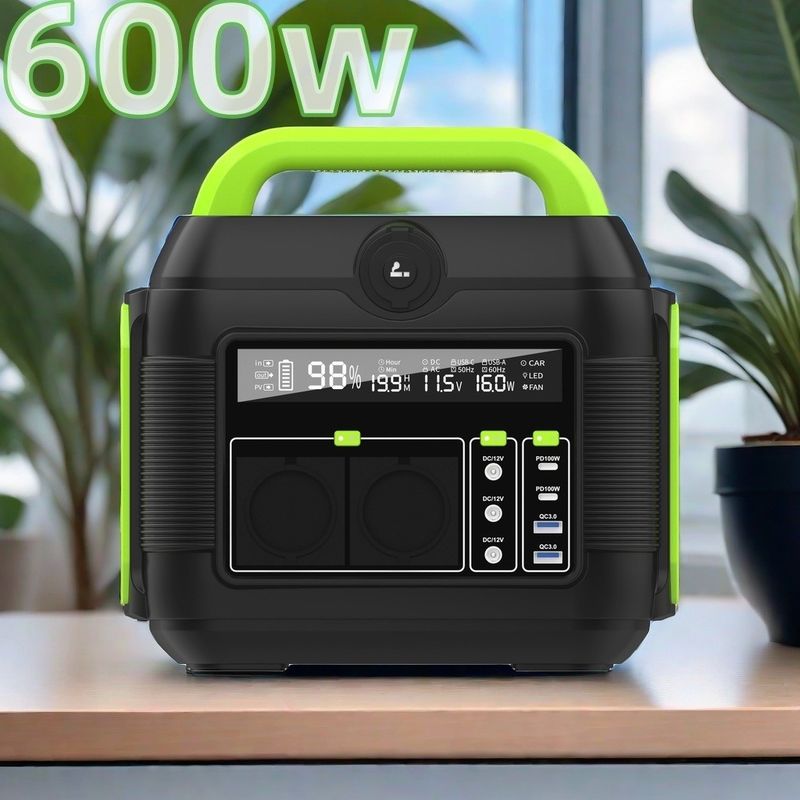 MPPT テクノロジー 600W 576Wh/14.4V/40Ah 160000mAh ポータブルソーラー発電機