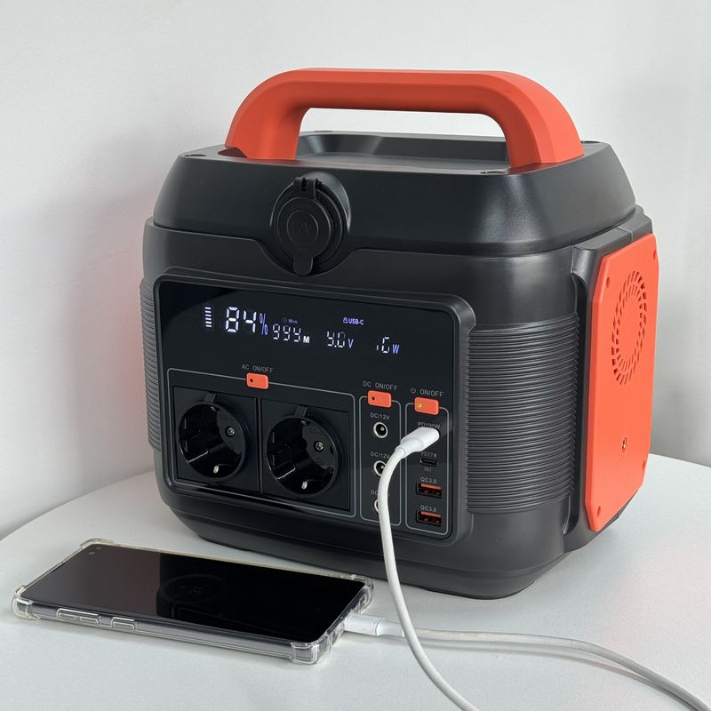 600W 携帯モバイル パワー 6kg オレンジ 黒 屋外 室内 非常用 エネルギー 貯蔵 パワー