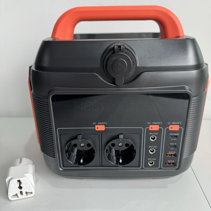 600W AC-DC モバイル 緊急 家庭 屋外 携帯 電源 ブラック ソーラー 発電機