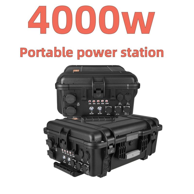 ACアダプター充電モード ブラック色 緊急用発電所用 4000W 太陽光発電機
