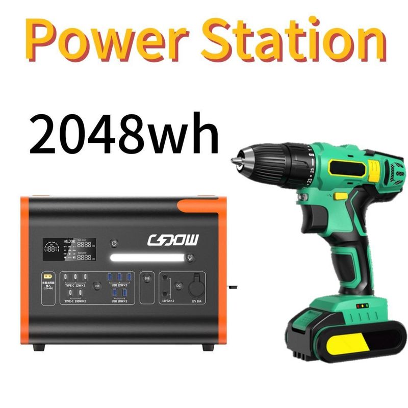 北米市場 2000W 2200W LiFePO4電池付き携帯太陽光発電所