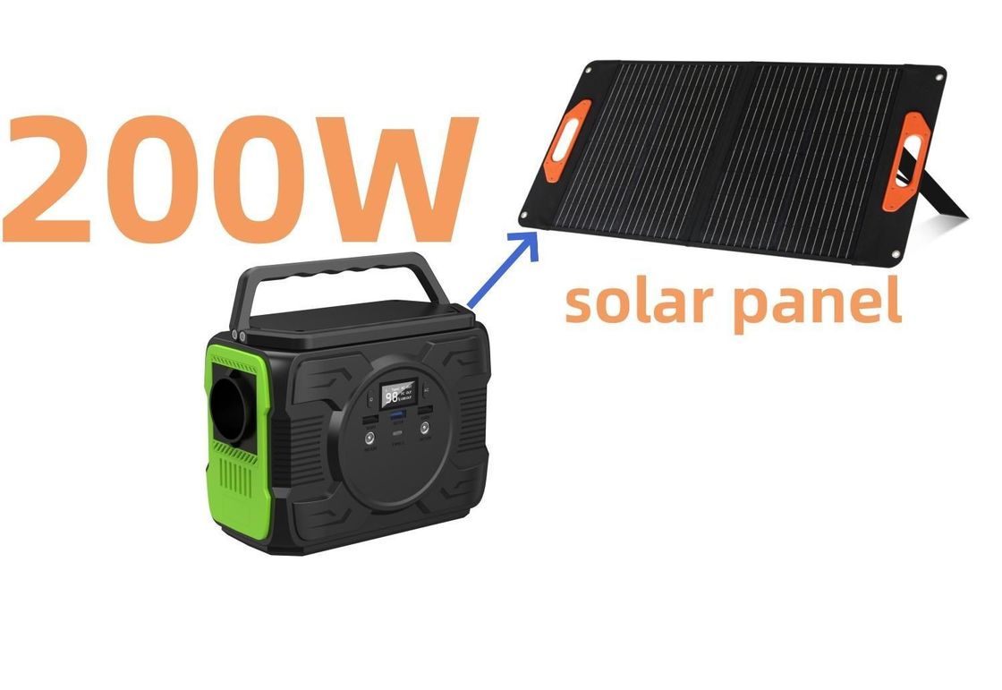 200W 携帯充電電池 キャンプ用発電所 屋外用太陽光発電機