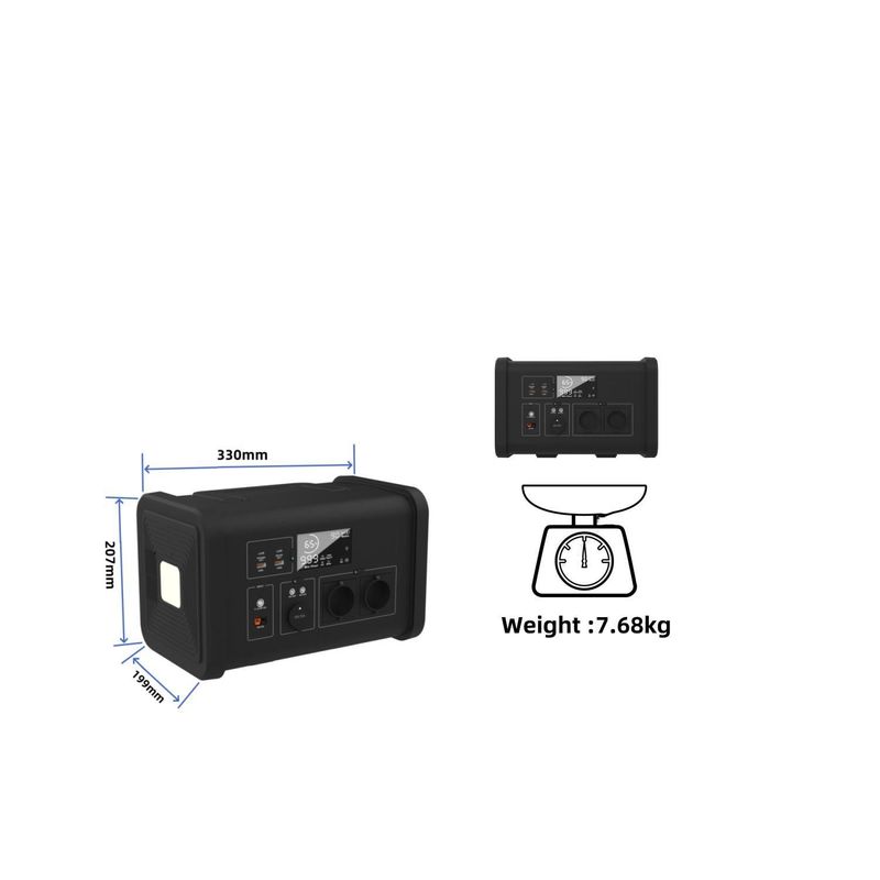 12V-13V/10A DC出力 700W/537.6wh キャンピングや太陽光発電のためのポータブル発電所