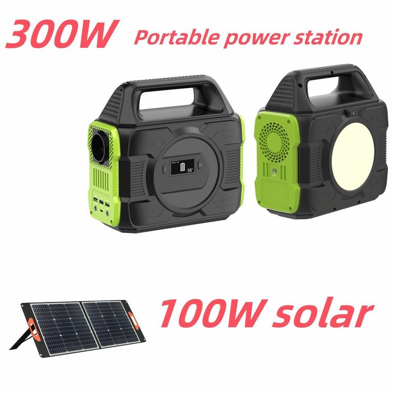 EU ACソケット 適合 全300W 携帯太陽光発電所 リチウム RV バッテリー