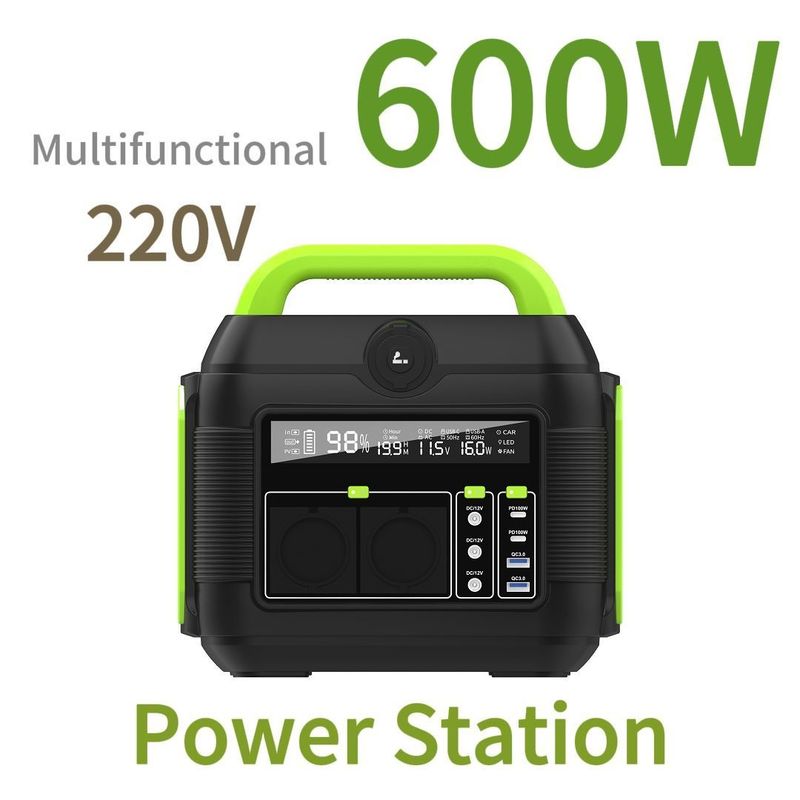 600W 携帯電源発電所と私たち ACソケットと液晶ディスプレイの公開