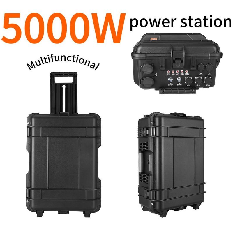 5000Wキャンプ用太陽光発電機 パワーバンク 折りたたむ太陽光パネル付き 携帯型発電所