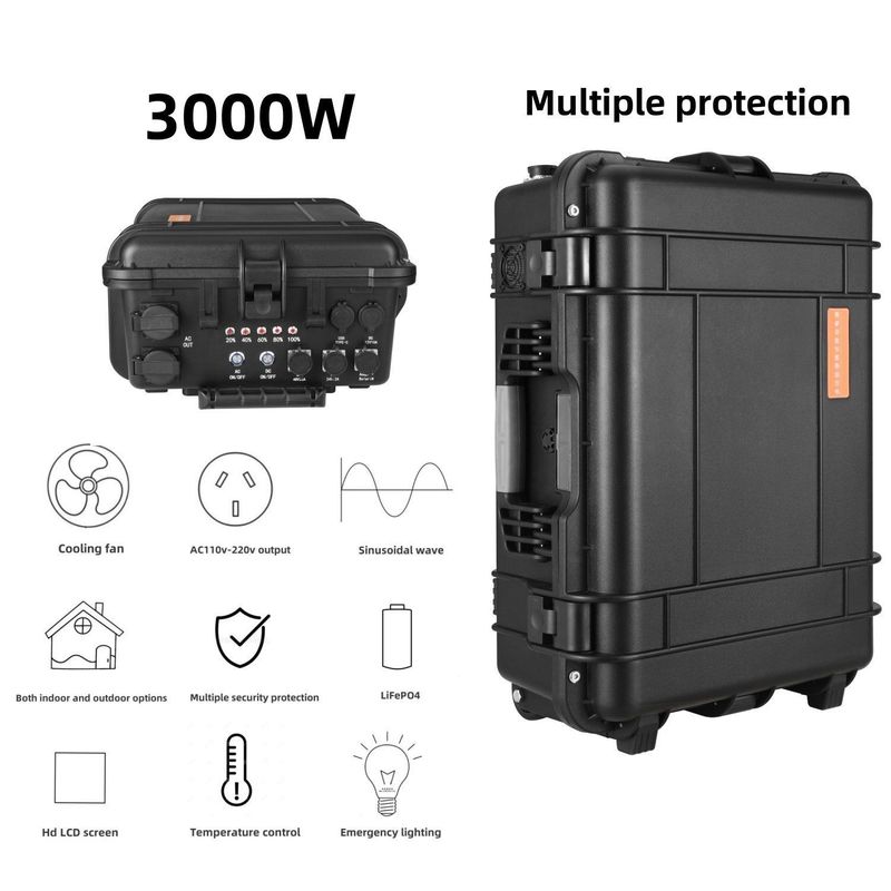 15A マックス AC 出力電流 LiFePO4 露天キャンプおよび緊急用移動電源