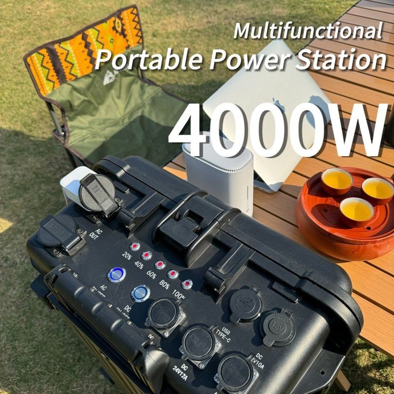 4000W 携帯電源発電所 AC 純正弦波出力と爆発防止ライトディスプレイ