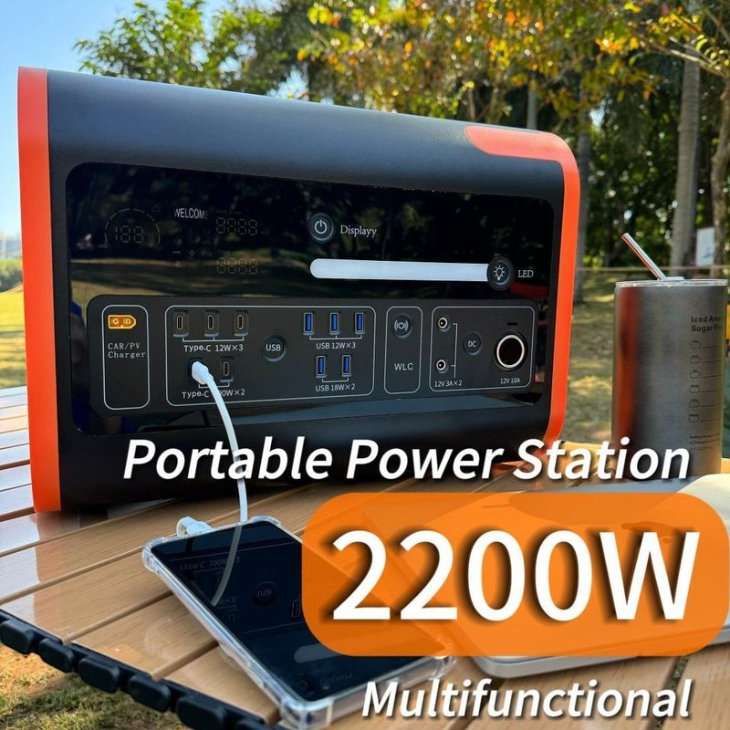 2200W 緊急電源備蓄 Un38.3/Msos 認証付き携帯型エネルギー貯蔵庫