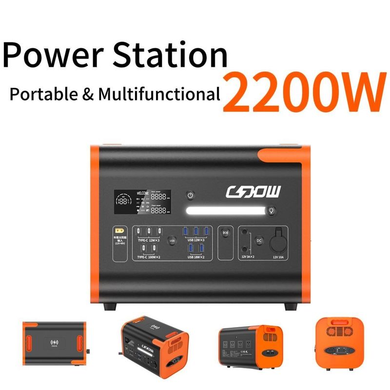90分充電時間 2200W 携帯電話発電所の高電力太陽光発電機