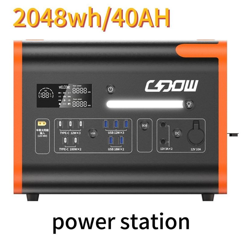 AC 純正弦波 2200W/2048wh 家庭用露天キャンプ旅行用のポータブル発電所