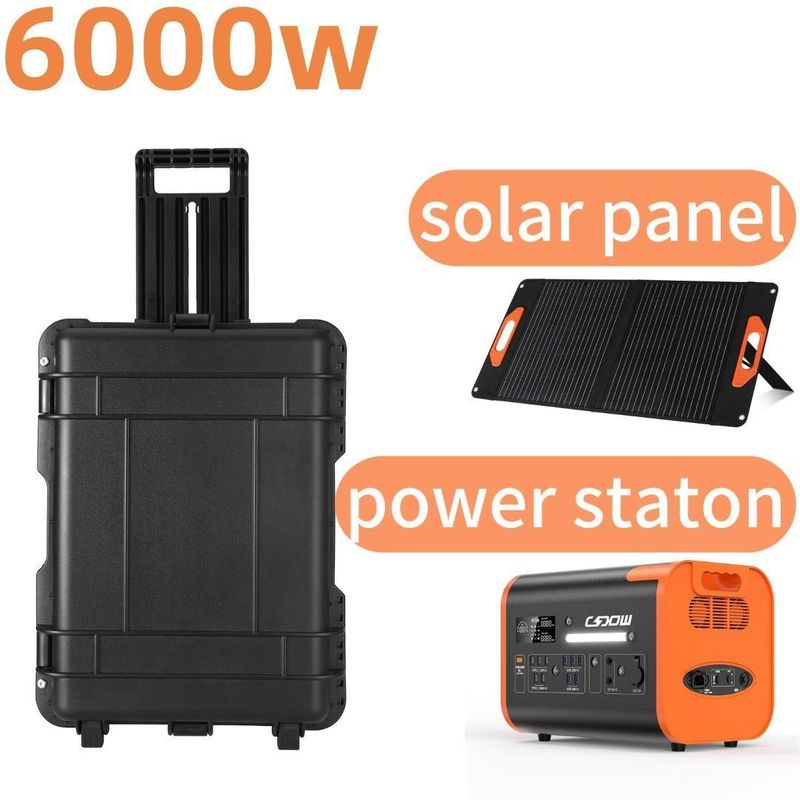 110V 220V 高電源貯蔵 6000W 緊急用 屋外移動電源発電所