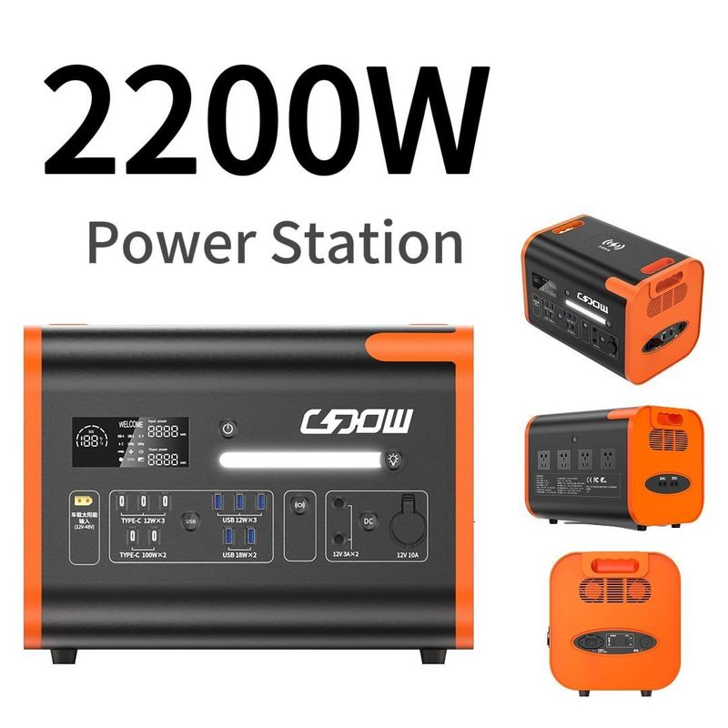 携帯バックアップバッテリー 緊急キャンプ用太陽光発電所 2200W 2000W 2500W
