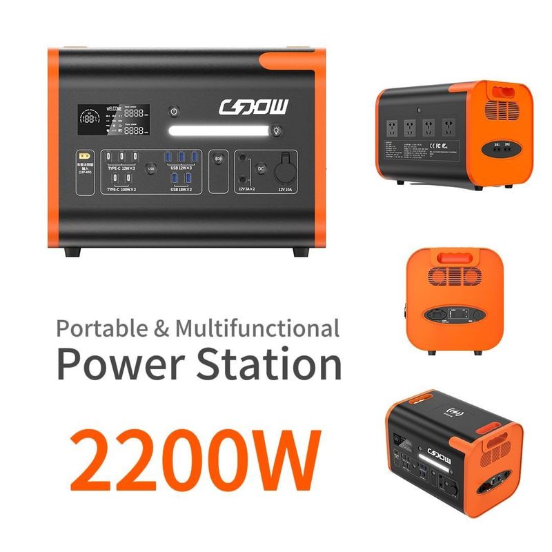 型C 3*18W/2*100Wと2500Wのリチャージ可能な太陽光パネル付きのポータブルパワーバンク