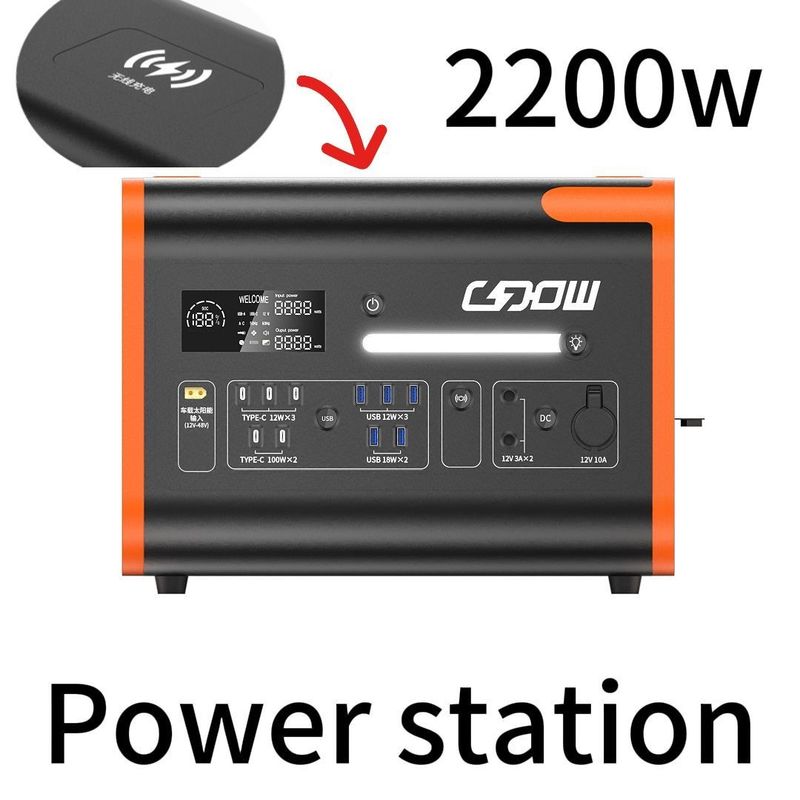 1800W-2400W 黒色AC/DCインバーター 屋外活動用緊急エネルギー発電機