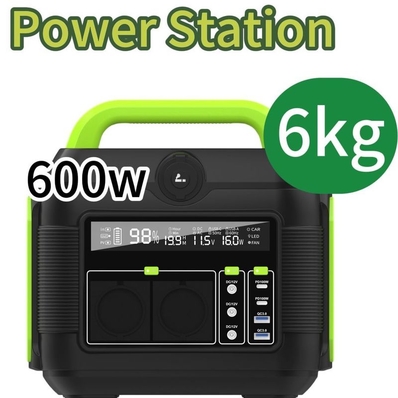 600W リチウム電池 Aii市場用 USBタイプC DCおよびAC出力