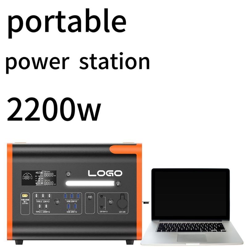 2200W110/220V オレンジと黒 静かな屋外家庭用緊急発電所と耐久性