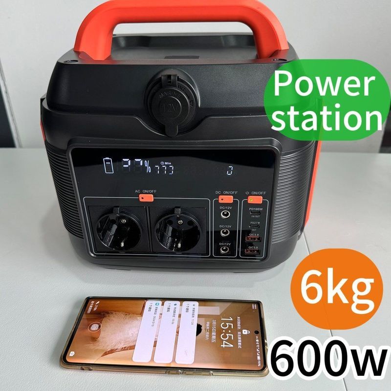 600W/1000W/1200W リチウム電池付き携帯エネルギー貯蔵技術発電所