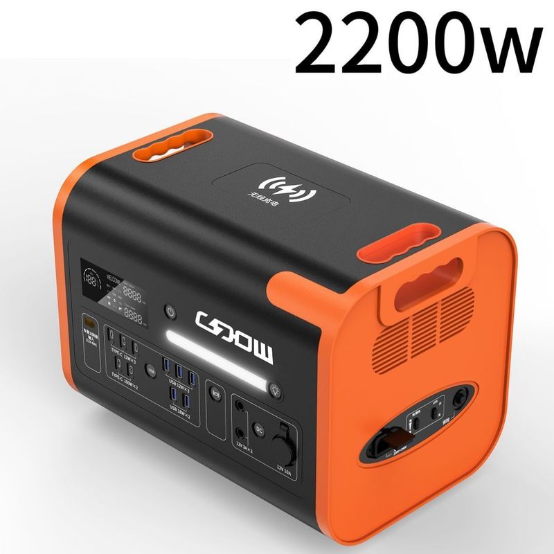 220V/110V/2200W/2400W 純シナス LiFePO4 バックアップバッテリー 屋外キャンプ 携帯電源