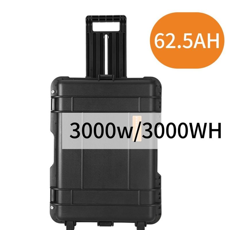 3000W/62.5ah 黒色耐着性 耐火性 携帯電源 容量高