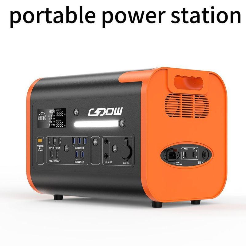 110V/220V モバイル AC/DC 再充電可能 2200W ポータブル電源ステーション AT22 色 オレンジ 黒