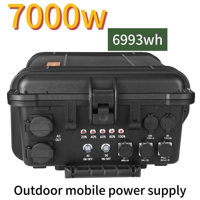 7000W/6993whlifepo4 屋外用 携帯型 再充電可能な太陽風力発電所