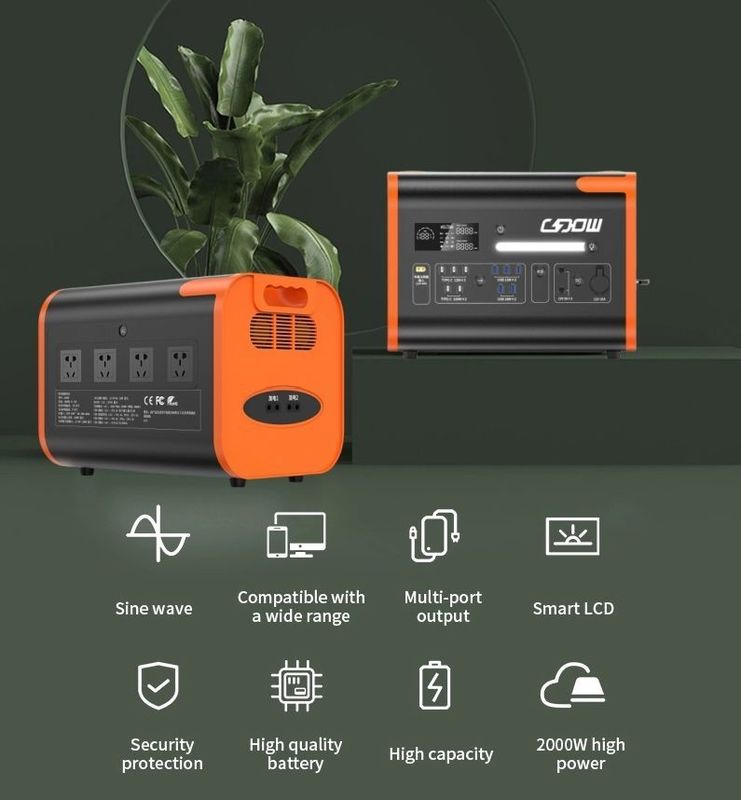 AT22 太陽光発電機 2200W 220V 110V LiFePO4 携帯太陽光発電所 オレンジ 黒