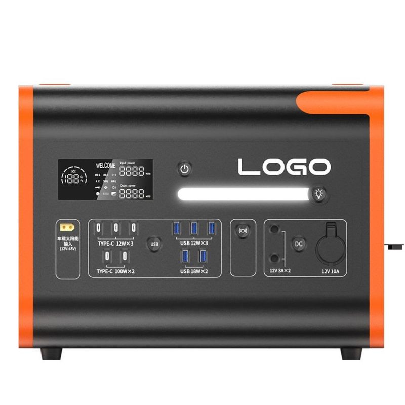 40ah オレンジ OEM ODM 2200W ホーム ソーラー 発電機 屋外 キャンプ 携帯 発電所