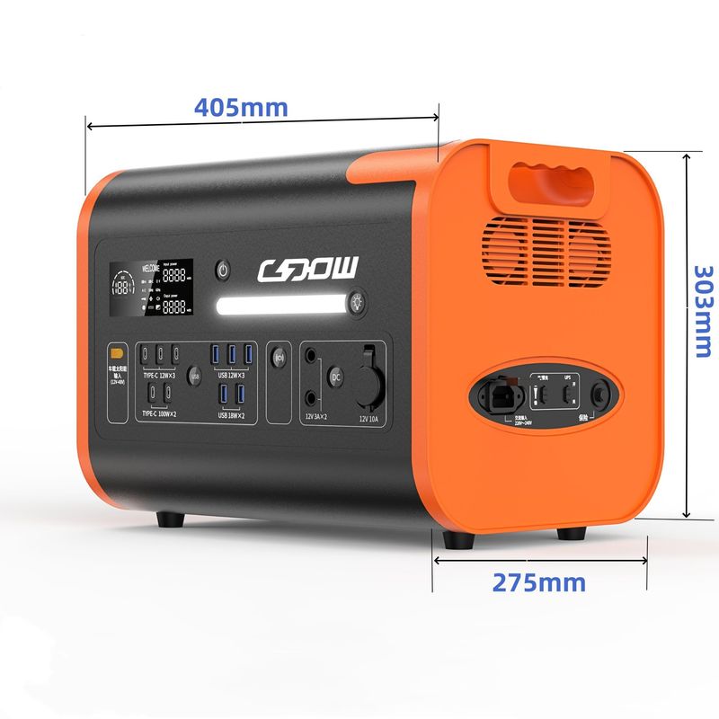 オレンジ色 300W 携帯ソーラー発電機 キャンプ用 40ah/2048wh モバイルラップトップ 発電所