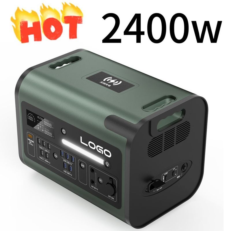 2400Wの屋外移動電源ステーション,カスタマイズ可能なタイプCと90分充電時間
